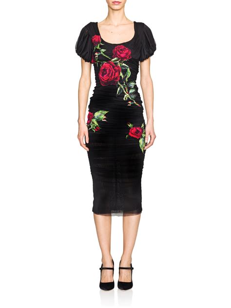 dolce gabbana black dress with roses|dolce gabbana farfetch.